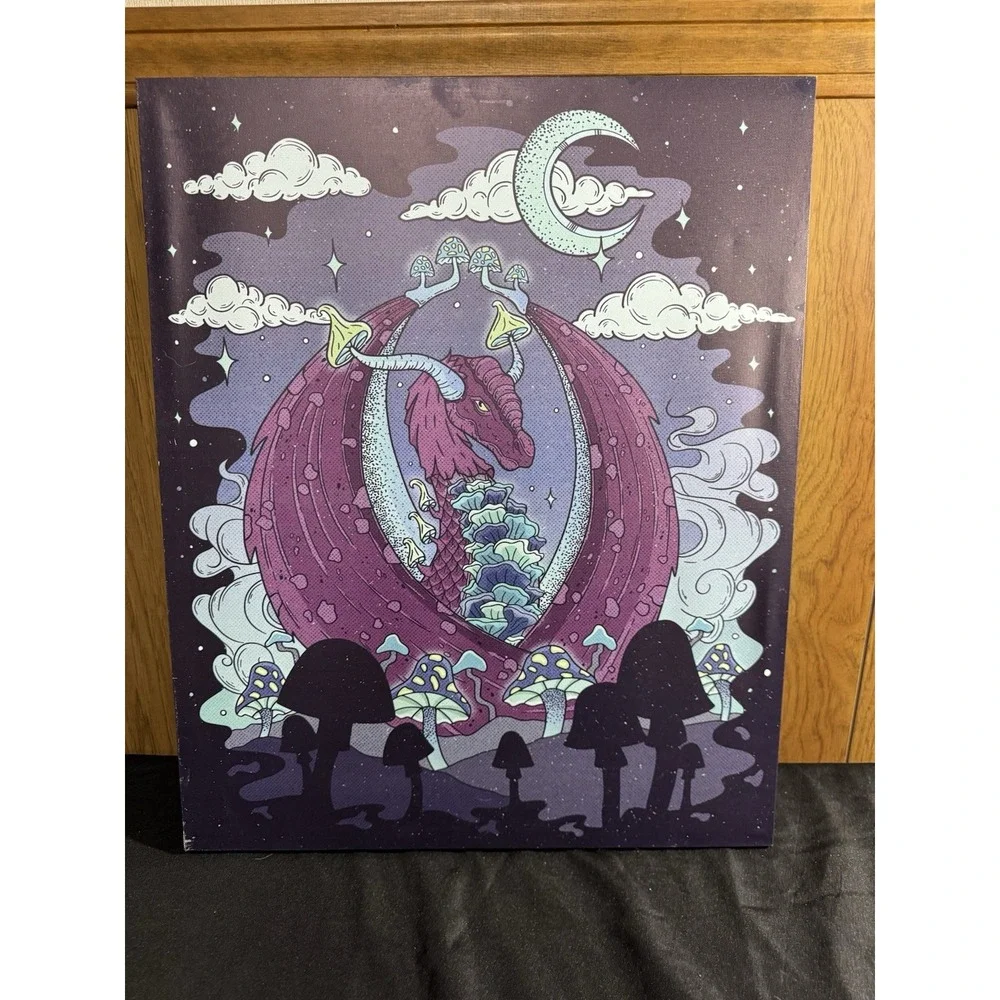 Purple Dragon Canvas with mushrooms ‎ 18